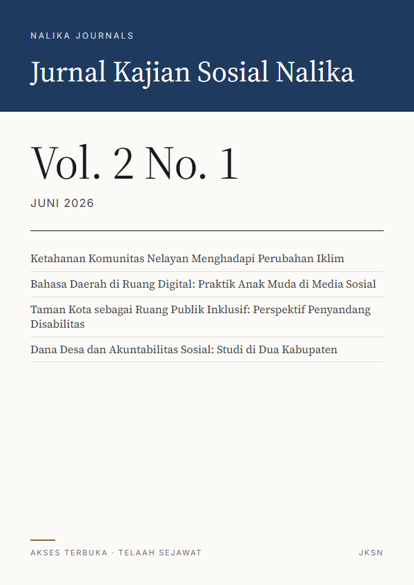Sampul Jurnal Kajian Sosial Nalika Vol. 2 No. 1